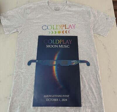 COLDPLAY Moon Bundle Poster, Tshirt, 3d Glasses. Not For Resale!!! Won It!