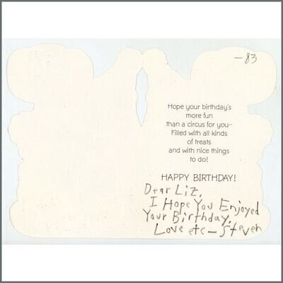 The Smiths Morrissey Signed Birthday Card To Liz Taylor (UK)