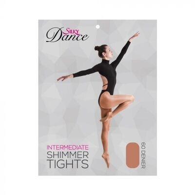 Silky Intermediate 60 Denier Shimmer Full Foot Dance Tights - Toast, Light Toast