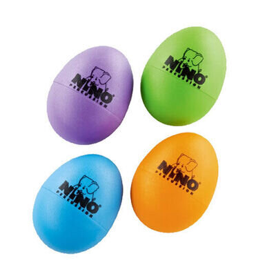 NINO - Percussion Egg Shakers, 4 Pieces, Assorted Colours