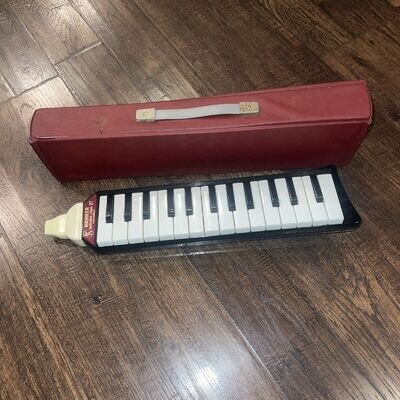 VINTAGE Hohner Melodica Piano 27 Made in Germany WITH CASE Black & Red Untested