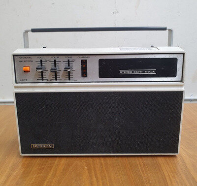 Benson 8103 Stereo Eight Track, 12V, Untested Partial Unit, For Spares or Repair