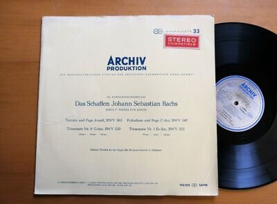 SAPM 198 002 Bach Toccata & Fugue D Minor Helmut Walcha ARCHIV Red Stereo NM