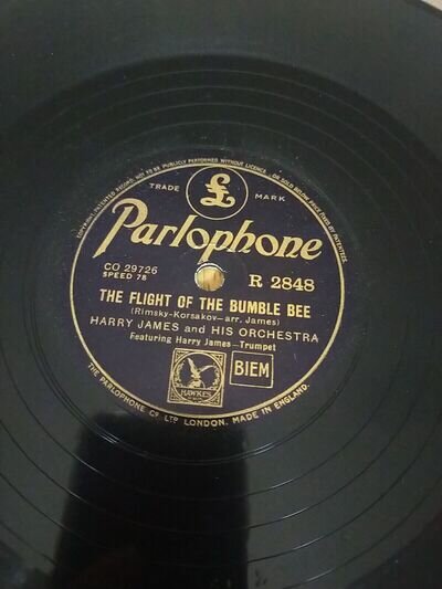 HARRY JAMES And His Orchestra 10" Shellac 78rpm The Flight Of The Bumble Bee/The