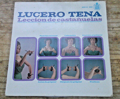 LUCERO TENA "LECCION DE CASTANUELAS" 1966 LP W/ INSTRUCTION BOOKLET CASTANETS