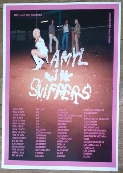 Amyl and the Sniffers - live show 2024 TOUR promotional tour concert gig poster