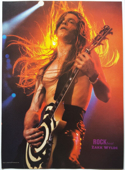 ZAKK WYLDE LIVE OZZY OSBOURNE VINTAGE FULL PAGE MAGAZINE PINUP POSTER CLIPPING