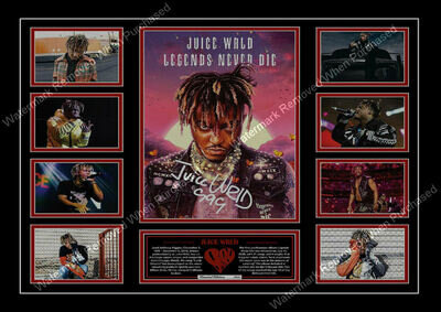 JUICE WRLD SIGNED LIMITED EDITION AUTOGRAPHED MUSIC A4 PHOTO PRINT