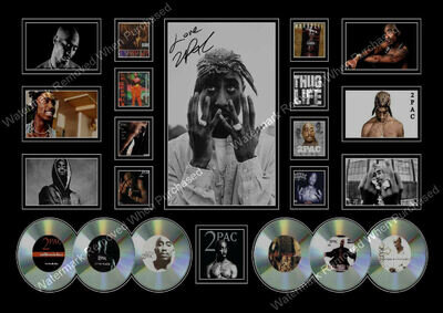 TUPAC 2PAC SIGNED LIMITED EDITION COLLAGE AUTOGRAPH MEMORABILIA A4 PHOTO PRINT