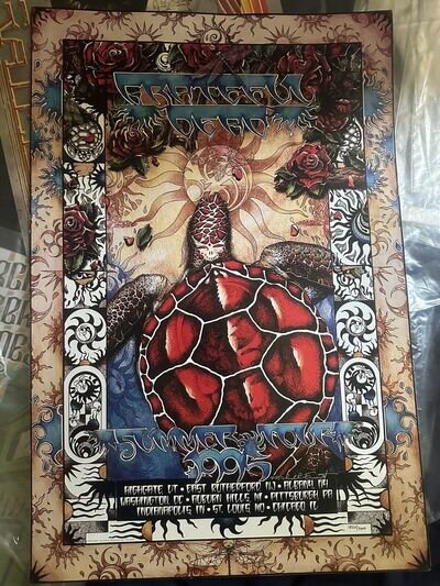 Grateful Dead Turtle Poster, 1995, Michael R Everitt signed, numbered