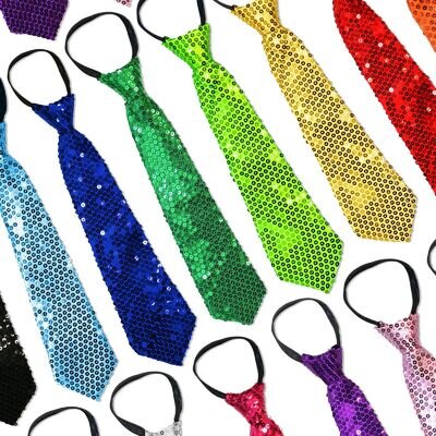 Tie Co Adjustable 34cm Pre Tied Glitter Sequin Neck Tie - Dance / Party / Fancy