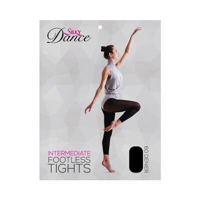 Silky Intermediate Footless Dance Tights - 60 Denier - Black - Tan - Pink