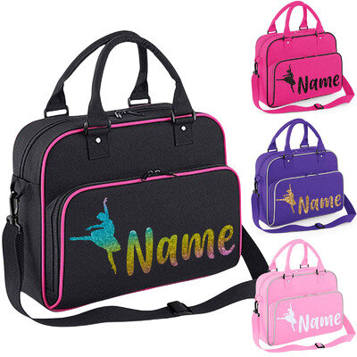 Personalised Dance Bag Girls School Glitter Gymnastics Ballet PE Kit bag