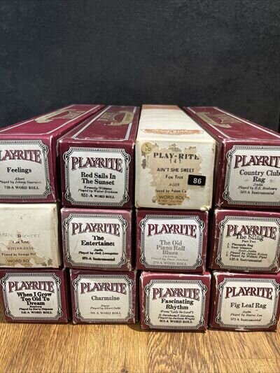 Large Selection! Playrite Antique/vintage pianola rolls.