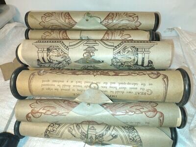 JOB LOT VTG Universal FULL SCALE Piano ROLLS Word PROP DISPLAY GIFT WRAP LAST 1