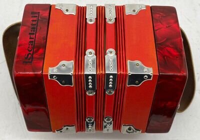 Scarlatti SC-20 20+1 Button Red Pearl Finish Anglo Concertina Instrument