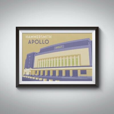 Hammersmith Apollo London Travel Poster - Framed - Vintage - Bucket List Prints