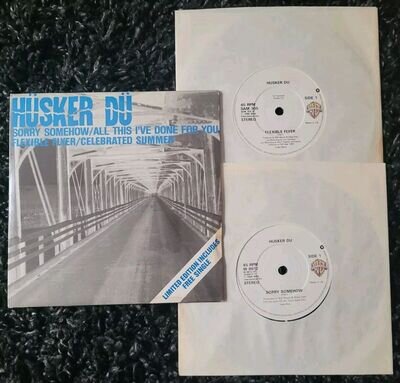 Rare Punk 45 Husker Du Sorry Somehow EP Double Pack Top Copy NM Bob Mould Promo