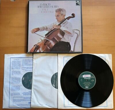 SLS 798/3 JS Bach The Cello Suites Paul Tortelier 3LP EMI Factory Sample Vinyl