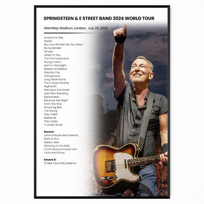 Bruce Springsteen Wembley Setlist Poster 25th July 2024 Print For Fans A5-A1