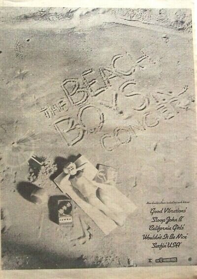 THE BEACH BOYS 1974 vintage POSTER ADVERT IN CONCERT