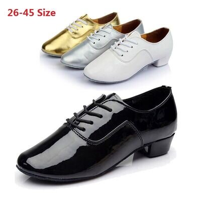 Mens&Boys Latin Rhythm Lace Up Low Heels Soft Ballroom Tango Salsa Dance Shoes！！