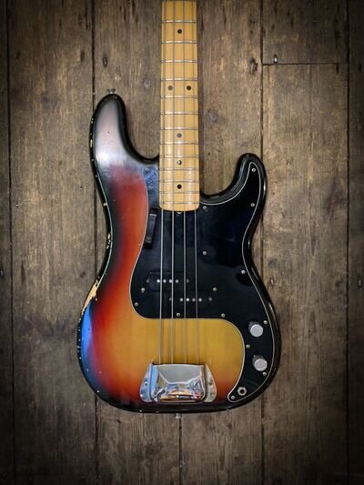 1974 Fender Precision Bass In Sunburst finish & original hard shell case