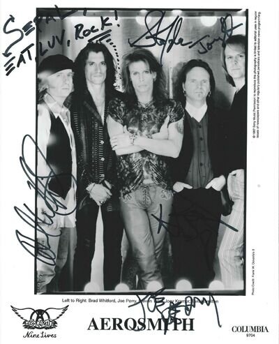 Aerosmith 8 x 10 Promotional with Reproduction Signatures Free Top Loader 3