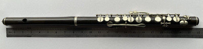 Hawkes & Son New Model Eb 2-piece ebonite covered hole flute