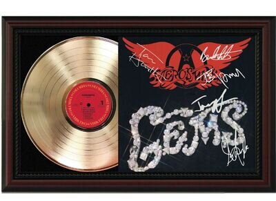 Aerosmith Framed Cherry wood Reproduction Signature LP Record Display. "M4"