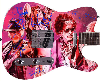 AEROSMITH Autographed Signed Photo Guitar Pink Steven Tyler Joe Perry Poster