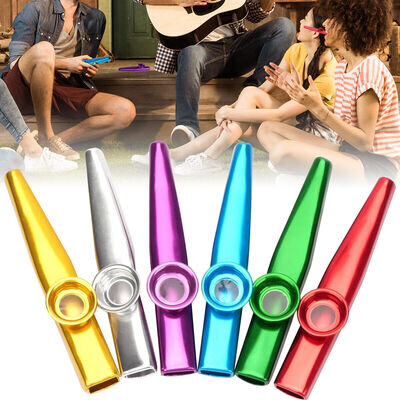 6Pcs/Set Metal Kazoo Instrument Mouth Flute Musical Party Gift Flute Toy Durable