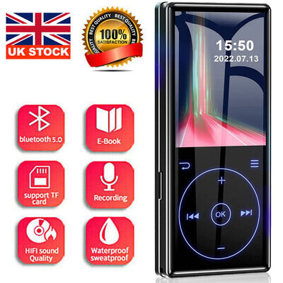 Bluetooth Support 128GB MP4/MP3 Lossless Music Player FM Radio Recorder Sport UK