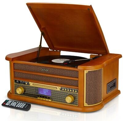 Record Player DAB Radio Cassette USB Bluetooth Denver MRD-51BT