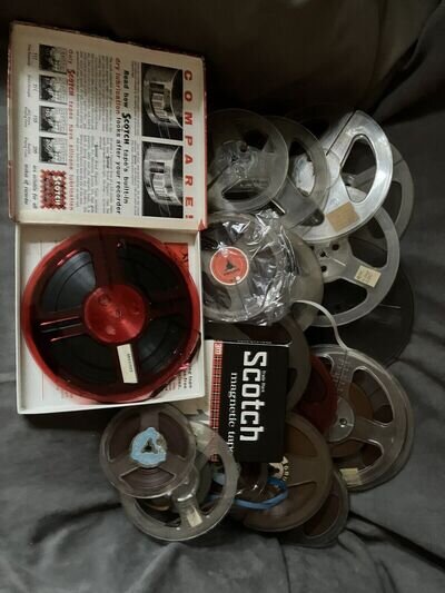 12 Various Tapes and 7 Empty Spools Job Lot