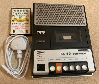 Vintage 1970s ITT SL-59 Automatic Portable Audio Cassette Player. Tested OK