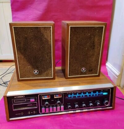 HITACHI 8 TRACK / AM- FM - MODEL SP-2900E + SPEAKERS - RADIO TESTED OK -NO TAPES