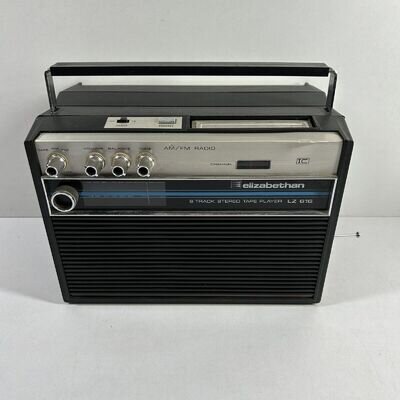 Elizabethan LZ616 8 Track Player Radio Portable Vintage Power On Spare/Repair