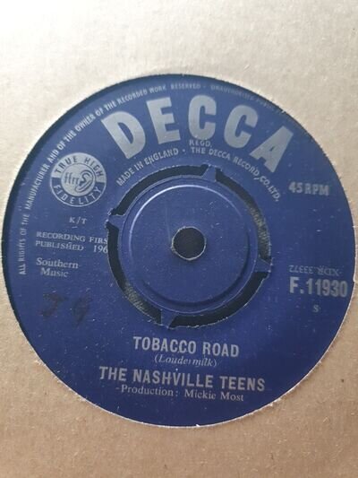 The Nashville Teens – Tobacco Road - Vinyl 7" Single