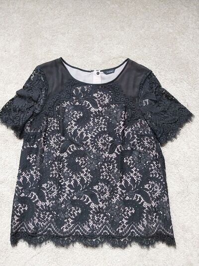 Ladies Autograph black lace overlay top size UK 14. Excellent condition.