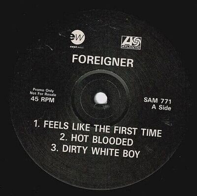 FOREIGNER Foreigner Vinyl Record Single 12 Inch Atlantic Promo Rock & Pop Music