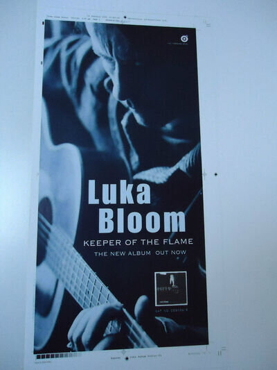 LUKA BLOOM POSTER CHRISTY MOORES BROTHER UNRELEASED ARTWORK KEEPER OF THE FLAME