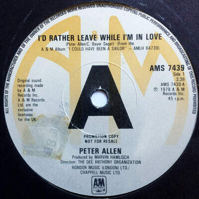 Peter Allen - I'd Rather Leave While I'm In Love (Vinyl)