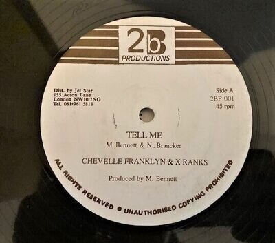 CHEVELLE FRANKLYN / X RANKS Tell Me / Version 1994 UK 12" VINYL Dancehall Reggae