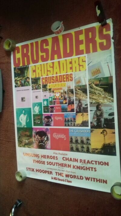 THE CRUSADERS LARGE ,60X40 INCH PROMOTIONAL POSTER FROM 1980S