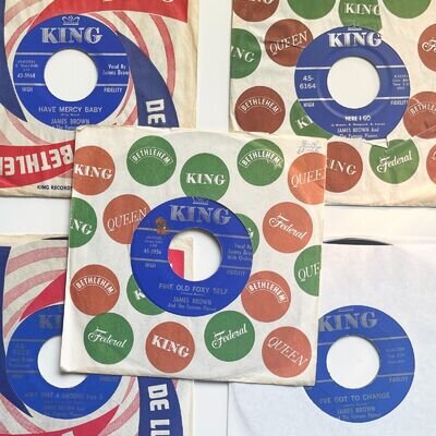 10 James Brown Blue King Soul / Northern / Funk 45s - nm or at least vg+