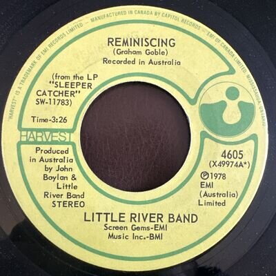 LITTLE RIVER BAND - REMINISCING - 4605 AUSTRALIA VINYL 7" VG