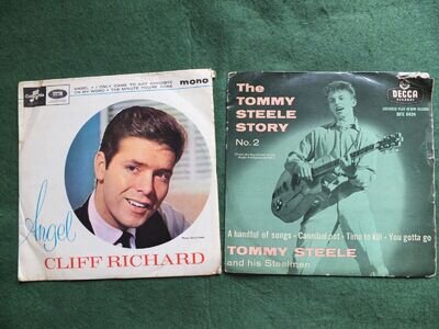 The Tommy Steele Story No. 2 + Cliff Richard. Angel. (7" vinyl ep records)