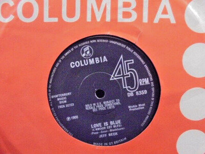 JEFF BECK " LOVE IS BLUE " Or. UK COLUMBIA EX+ COND.IN Or.SL.