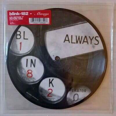 Blink 182 Always 7" Vinyl Picture Disc 2000s Pop Punk Travis Barker Tom Delonge